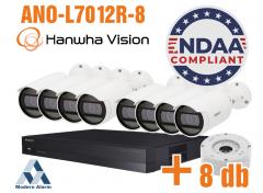 Hanwha Vision ANO-L7012R és ARN-810S 8-as csőkamera szett és rögzítő (37969)