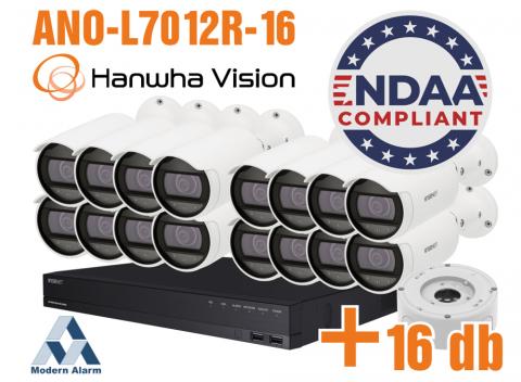 Hanwha Vision ANO-L7012R és ARN-1610S 16-os csőkamera szett és rögzítő (37970)